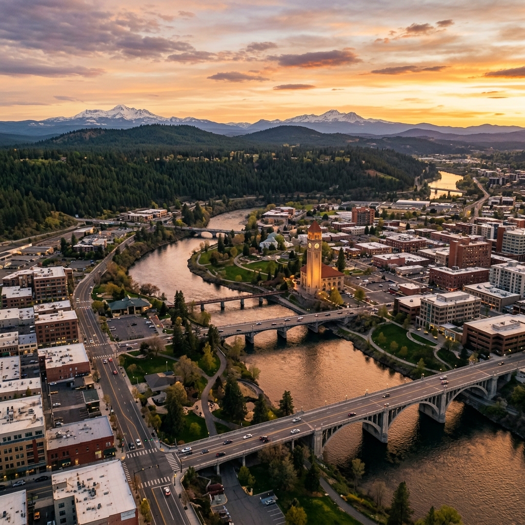 Spokane at golden hour